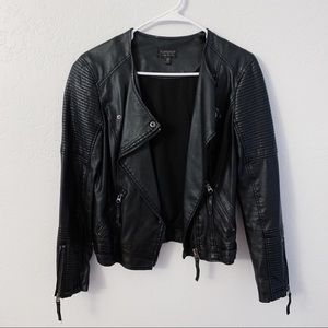 Topshop Luna faux leather biker jacket